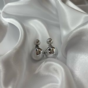 Silver ball earrings